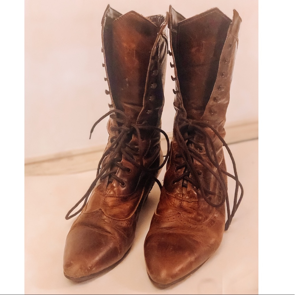 Oak Tree Farms Rustic Brown Leather Boots